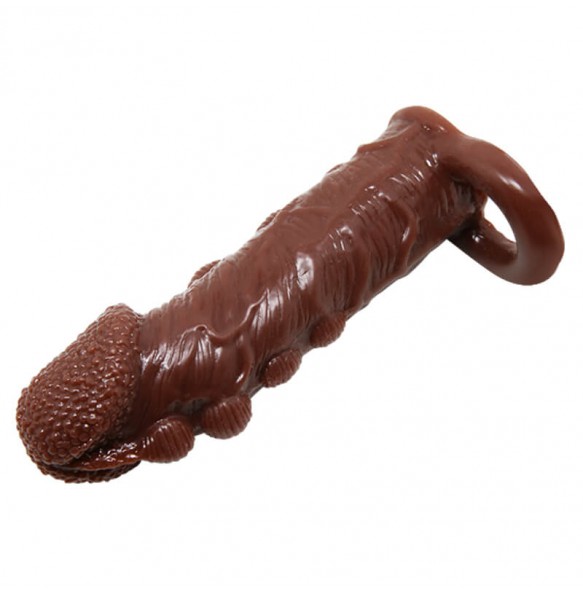 BAILE - Brave Man Penis Extended Dotted Sleeve With Ball Strap (L:14cm - D:4cm)